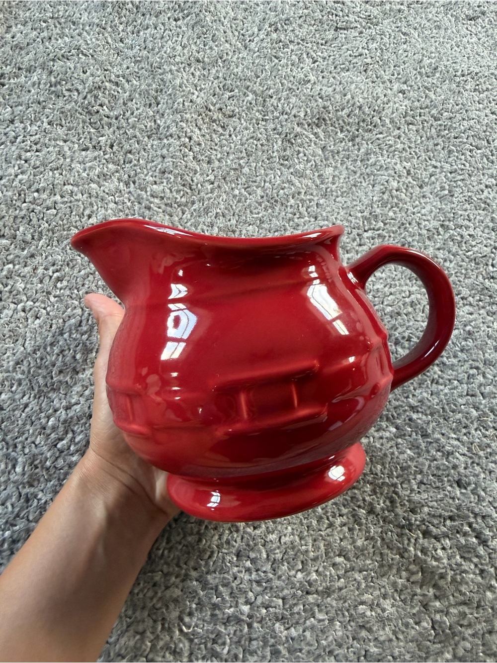 Longaberger Woven Traditions Ceramic Small Juicer Pitcher - Burgundy